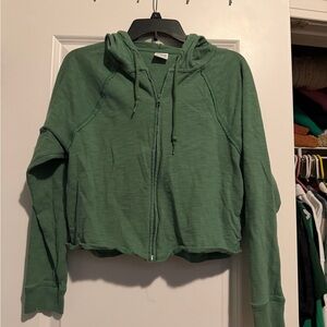 PINK Victoria's Secret Green Zip-Up Hoodie